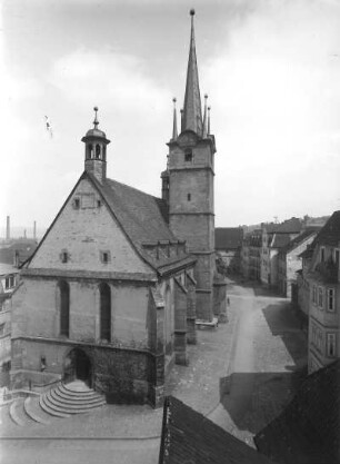 Pößneck. Stadtkirche St. Mauritus. Ansicht von Südwesten