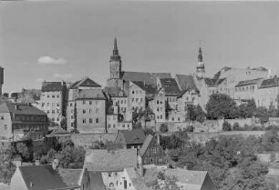 Bautzen : Bautzen. Teilansicht der Stadt mit Petridom und Rathausturm