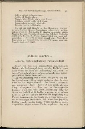 Achtes Kapitel. Abnorme Farbenempfindung; Farbenblindheit.