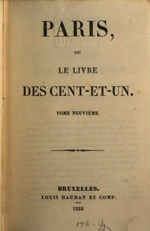 Paris, ou le livre des cent-et-un, 9