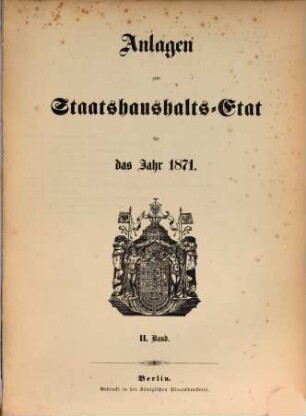 Staatshaushaltsplan : für d. Rechnungsjahr .... 1871,Anl.2