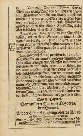 Cap. II. Vom andern Tagewerck Gottes, ...