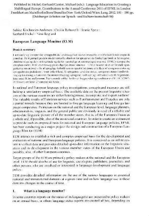 European Language Monitor (ELM)