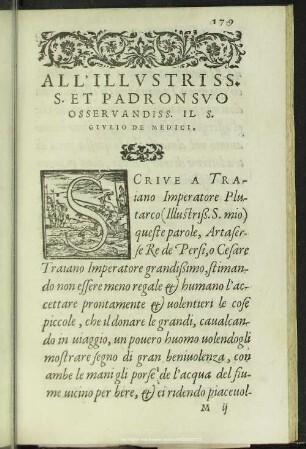 All' Illustriss. S. Et Padronsuo Osservandiss. Il S. Giulio De Medici