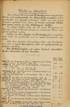 Antiquariats-Katalog ... : Alfred Lorentz. Antiquariats- & Sortimentsbuchhandlung. [Auch m. d. Tit.]: Lager-Katalog ..., 9