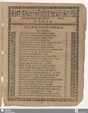 Index cantionum