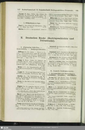 E. Deutsches Recht (Rechtsgeschichte und Privatrecht)
