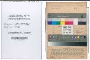 Entnazifizierung Walter Burgemeister , geb. 20.07.1899 (Bueroangestellter)