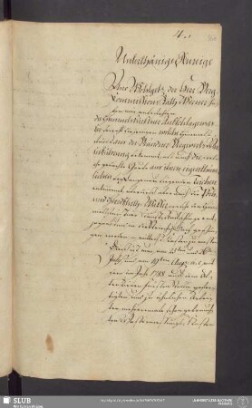 [Bericht von Jonas August Oelschlägel zur Wasserhaltung im Bränder Revier (Sonnenwirbel betreffend)]