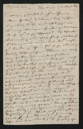 Brief an Albertine Mendelssohn-Bartholdy : 31.05.1861