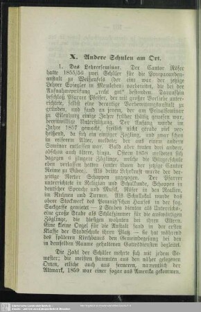 X. Andere Schulen am Ort