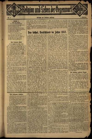 Dritte Ausgabe vom Sonntag, den 01. Januar 1933.