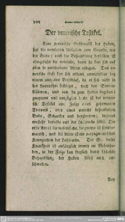Der venerische Testikel