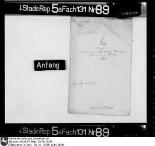 Beförderung des Otto Wilhelm Benning zum Zollverwalter in Verden