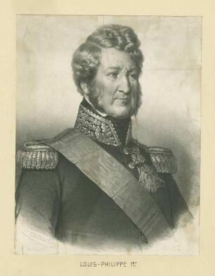 König Louis Philippe I. (1773-1850) in Galauniform, Brustbild in Halbprofil
