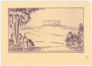 Volkspark Rehberge, Berlin-Wedding: Perspektivische Ansicht vom Leutnantsberg, Stempel