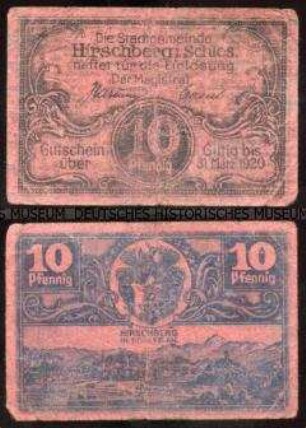 Hirschberg in Schlesien, Notgeld 10 Pfennig