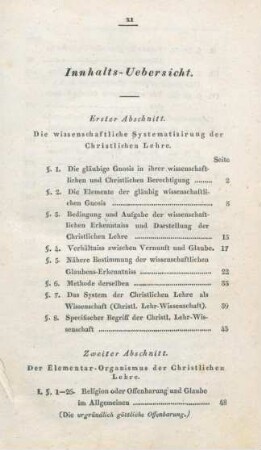 XI-XII Inhalts-Uebersicht