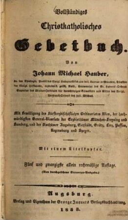 Vollständiges Christkatholisches Gebetbuch