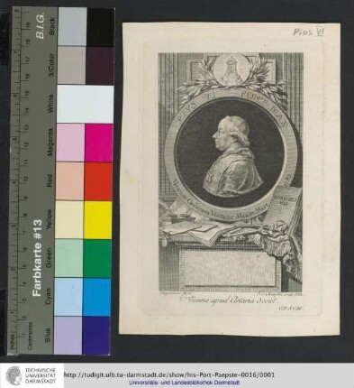 Pivs VI Pont. Max. : Viennæ Cæsarem Visitans Mense Mart. 1782.