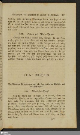 Elfter Abschnitt. Verschiedene Belegungen auf die Zugemüse an Fleisch- und an Fasttagen