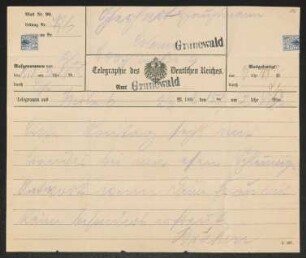 Brief von Otto Brahm an Gerhart Hauptmann