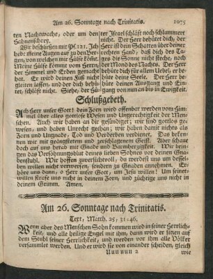 Am 26. Sonntage nach Trinitatis.