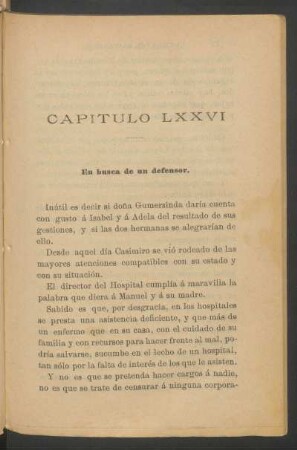Capítulo LXXVI - En busca de un defensor.