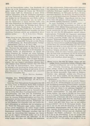 375-376 [Rezension] Leisegang, Hans, Religionsphilosophie der Gegenwart