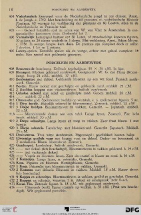 Porcelein en Aardewerk (Nr. 408-478)