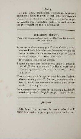 Publication récentes.