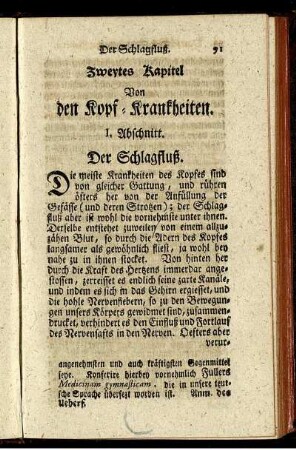 Zweytes Kapitel. Von den Kopf-Krankheiten.