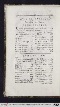 Avis au Relieur, pour placer les Figures