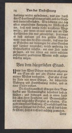 Von dem bürgerlichen Stand