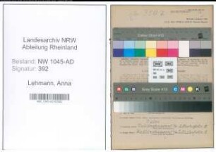Entnazifizierung Anna Lehmann , geb. 02.10.1912 (Angestellte)