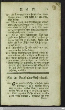 Aus der Buchstaben-Rechenkunst