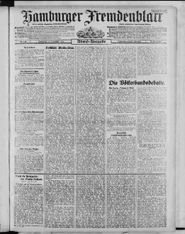 Hamburger Fremdenblatt, Abendausgabe