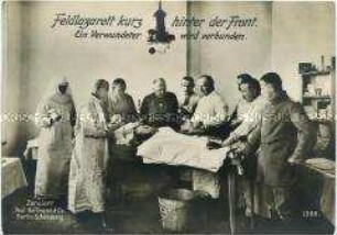Behandlung eines Soldaten im Feldlazarett