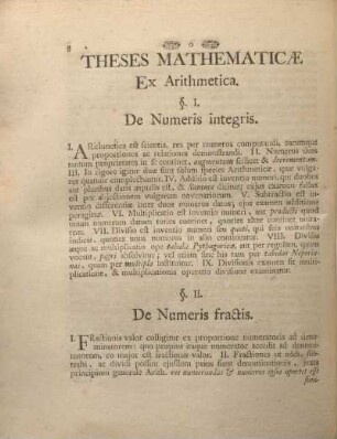 Theses mathematicæ.