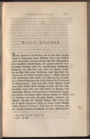 Drittes Hauptstück. [Vom Vertrage zu S. Germano, bis zum Tode Papst Honorius III (1225-1227)]