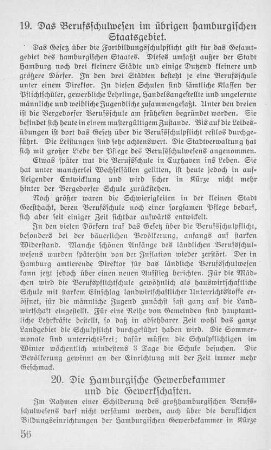 19. Das Berufsschulwesen im übrigen hamburgischen Staatsgebiet.