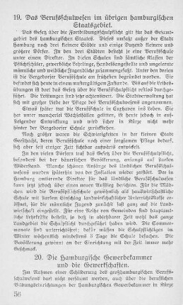 19. Das Berufsschulwesen im übrigen hamburgischen Staatsgebiet.