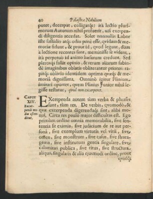 Caput XIV. Excerpendi modus ostenditur.