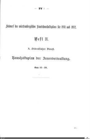 Staatshaushaltsplan 1931-1932, Heft 4