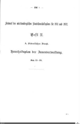 Staatshaushaltsplan 1931-1932, Heft 4