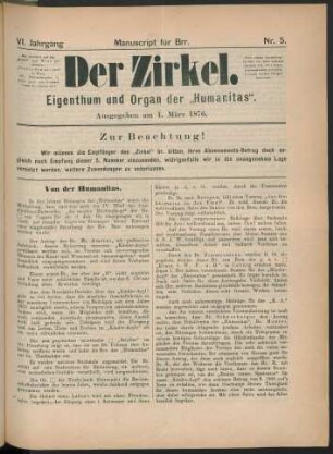 Nr. 5. Ausgegeben am 1. März 1876.