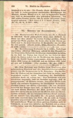 VI. Medicin im Allgemeinen.