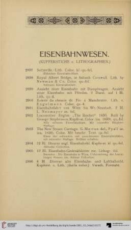 Eisenbahnwesen (Nr. 2897-2906)