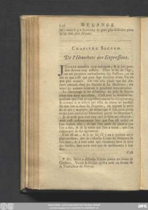 Chapitre Second. De l'Honnêteté des Expressions.