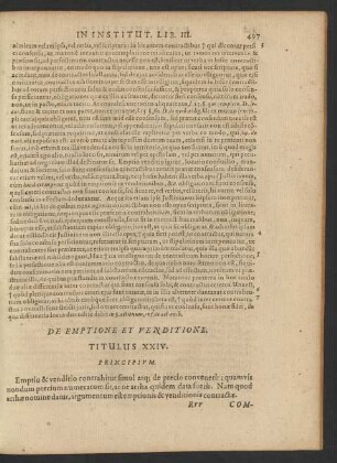 De Emptione Et Venditione.. Titulus XXIV.